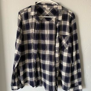 Blue and white flannel